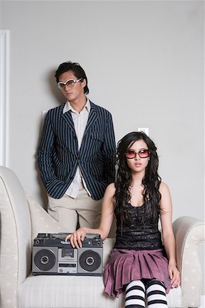 simsearch:642-02006591,k - a fashionable couple and their old radio-recorder Stock Photo - Premium Royalty-Free, Code: 642-02006619