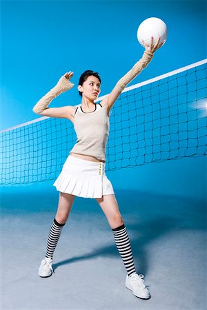 a female beach volleyball player Fotografie stock - Premium Royalty-Free, Codice: 642-02006755