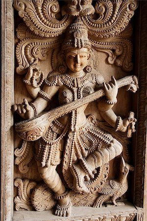 Wood carving of Indian God,Shiva Stock Photo - Premium Royalty-Free, Code: 655-03082781