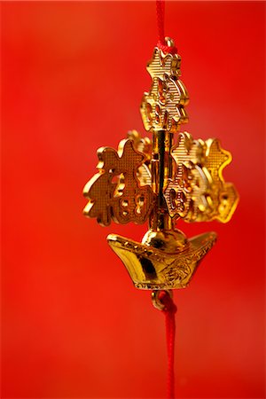 Gold Chinese good fortune decoration Foto de stock - Sin royalties Premium, Código: 656-04926570