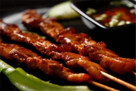 singapore not city - Beef satay with dipping sauce. Stock Photo - Premium Royalty-Free, Code: 656-04926646