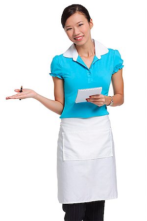 simsearch:640-02952966,k - Waitress smiling at camera, holding notepad Stock Photo - Premium Royalty-Free, Code: 656-01766852