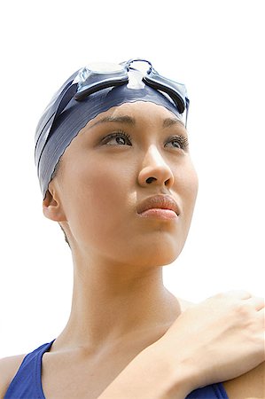 Young woman in swimming cap, head shot Foto de stock - Sin royalties Premium, Código: 656-01771299