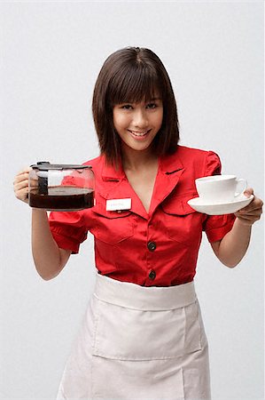person and cut out and waiter - Waitress serving coffee Stock Photo - Premium Royalty-Free, Code: 656-02371666