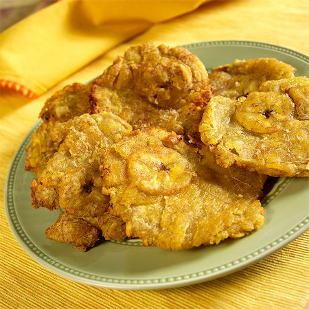 simsearch:400-08052283,k - Tostones; Twice Fried Plantains Stock Photo - Premium Royalty-Free, Code: 659-06154202