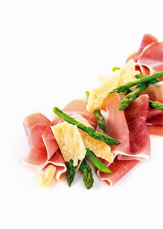 parmigiano-reggiano - Parma ham, green asparagus and Parmesan Foto de stock - Sin royalties Premium, Código: 659-06154303