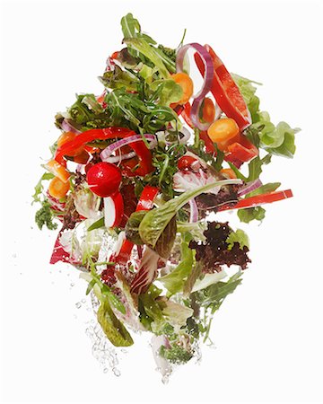 salad isolated - Salad ingredients being washed Stock Photo - Premium Royalty-Free, Code: 659-06154357