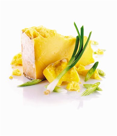 Cheddar and spring onions Stock Photo - Premium Royalty-Free, Code: 659-06154467