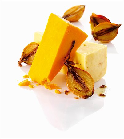 queso cheddar - Hard cheese and caramelized onions Foto de stock - Sin royalties Premium, Código: 659-06154469