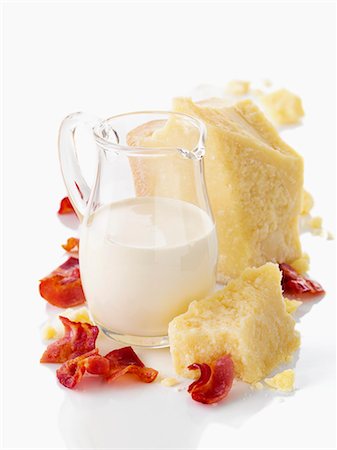 queso crema - Cream, Parmesan and bacon Foto de stock - Sin royalties Premium, Código: 659-06154482