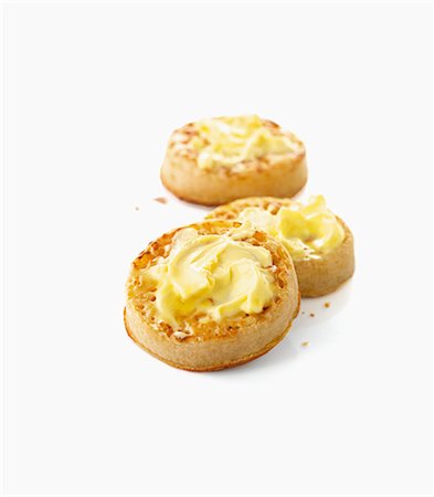 Crumpets with butter Stock Photo - Premium Royalty-Free, Code: 659-06154530