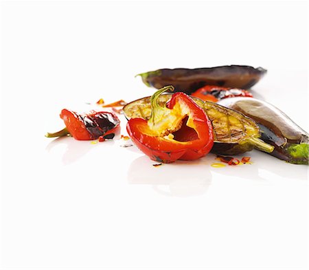 simsearch:659-01862519,k - Roasted red peppers and eggplants Stock Photo - Premium Royalty-Free, Code: 659-06154560