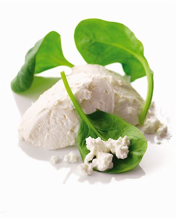 ricotta - Ricotta and fresh spinach leaves Stock Photo - Premium Royalty-Free, Code: 659-06154641