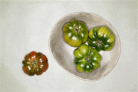 simsearch:659-03522917,k - Red and green beefsteak tomatoes Foto de stock - Sin royalties Premium, Código: 659-06154763