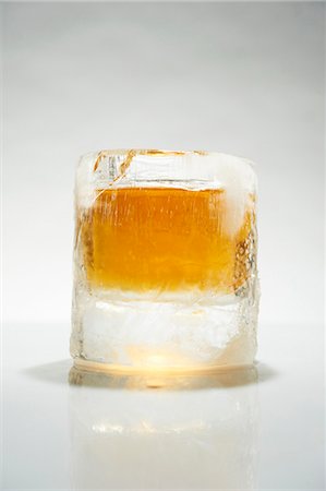 frozen drinking glass - Scotch in a Glass Made of Ice Stock Photo - Premium Royalty-Free, Code: 659-06154986