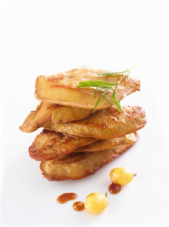 rosemary white background - Fried foie gras with green grapes and rosemary Stock Photo - Premium Royalty-Free, Code: 659-06155946