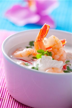 simsearch:659-01847307,k - Prawn soup with sour cream (Thailand) Stock Photo - Premium Royalty-Free, Code: 659-06151355