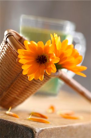edible flower - Edible flowers in a tea strainer for making flower tea Stock Photo - Premium Royalty-Free, Code: 659-06151621
