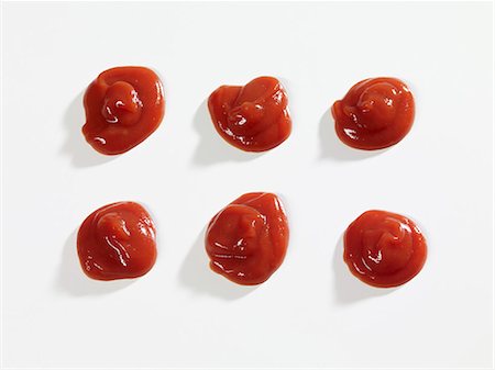 salsa de tomate - Six dollops of ketchup Foto de stock - Sin royalties Premium, Código: 659-06152685