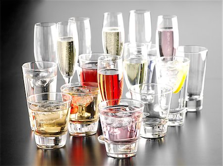 different cocktails - Various cocktails and champagne glasses Stock Photo - Premium Royalty-Free, Code: 659-06152703