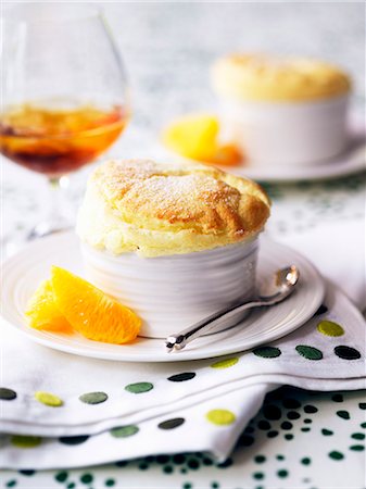 simsearch:659-06188340,k - Orange souffle garnished with fresh oranges Stock Photo - Premium Royalty-Free, Code: 659-06153539