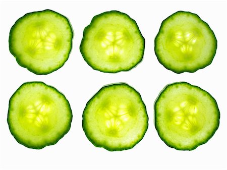 six - Six cucumber slices Stock Photo - Premium Royalty-Free, Code: 659-06184390