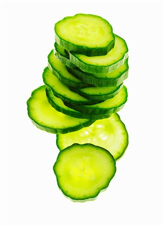 A stack of cucumber slices Stock Photo - Premium Royalty-Free, Code: 659-06184391
