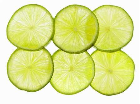 simsearch:659-06187540,k - Six tranches de citron vert Photographie de stock - Premium Libres de Droits, Code: 659-06184400