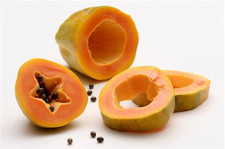 exotic fruit - Papaya, sliced Stock Photo - Premium Royalty-Free, Code: 659-06184888