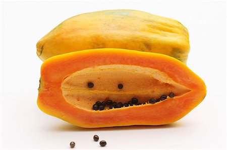 exotic cuisine - Halved Papaya Stock Photo - Premium Royalty-Free, Code: 659-06184889