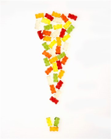 Gummi bears forming an exclamation mark Fotografie stock - Premium Royalty-Free, Codice: 659-06185042