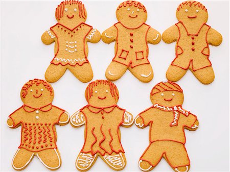 Gingerbread people with different decorations Foto de stock - Sin royalties Premium, Código: 659-06185200