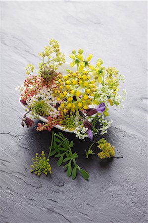 stone slab - Wild herb flowers Stock Photo - Premium Royalty-Free, Code: 659-06185825