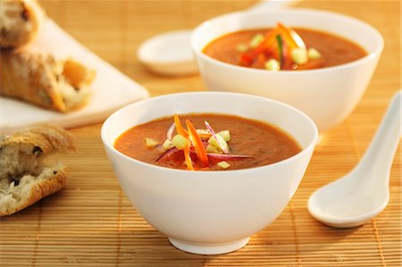 Two bowls of gazpacho Stock Photo - Premium Royalty-Free, Code: 659-06186019