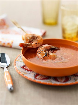 simsearch:659-03531046,k - Gazpacho with shrimps Stock Photo - Premium Royalty-Free, Code: 659-06186145