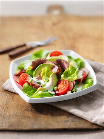 Vegetable salad with avocado and beef Stock Photo - Premium Royalty-Free, Code: 659-06186217