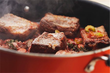 Boeuf Bourguignon Cooking in a Pot (Beef Burgundy) Stock Photo - Premium Royalty-Free, Code: 659-06186502