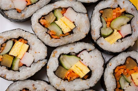 sushi rice - Kimbap; The Korean form of Maki Roll Stock Photo - Premium Royalty-Free, Code: 659-06186522