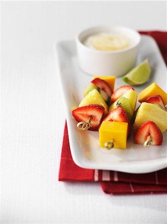 fruit dessert - Fruit kebabs Stock Photo - Premium Royalty-Free, Code: 659-06186767