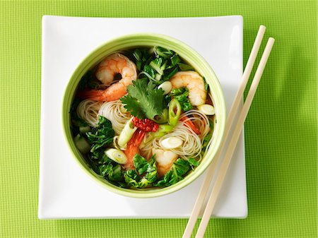 shrimp soup - Noodle soup with vegetables and prawns (Asia) Stock Photo - Premium Royalty-Free, Code: 659-06186779