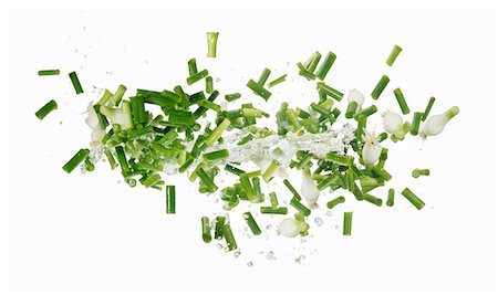 Spring onions and a splash of water Stock Photo - Premium Royalty-Free, Code: 659-06187099
