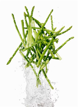 Green asparagus with a water splash Stock Photo - Premium Royalty-Free, Code: 659-06187138
