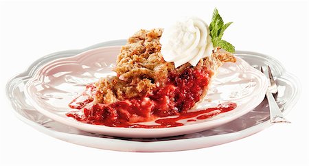 strawberry dish - A Slice of Strawberry Pie with a Dollop of Whipped Cream on Two Stacked Plates Stock Photo - Premium Royalty-Free, Code: 659-06187514