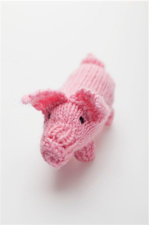 pink decor - Knitted piglet lucky charm Stock Photo - Premium Royalty-Free, Code: 659-06187563