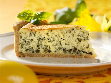 simsearch:659-06373157,k - A slice of basil tart Stock Photo - Premium Royalty-Free, Code: 659-06187655