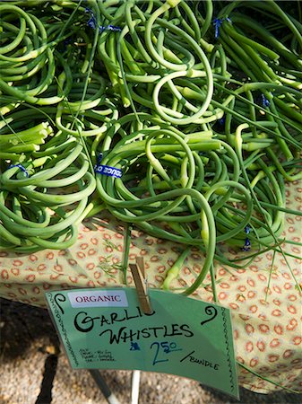 placa - Garlic chives at a market in Portland, Oregon, USA Foto de stock - Royalty Free Premium, Número: 659-06187760