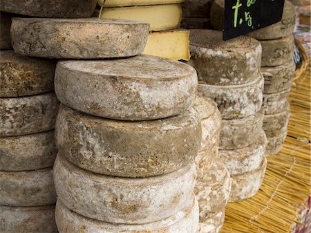 south african (places and things) - Local Cheeses on Display at the Chamonix Saturday Morning Market; Haute-Savoie, France Stock Photo - Premium Royalty-Free, Code: 659-06187962