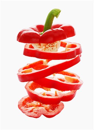 pepper cut out - Sliced red peppers Stock Photo - Premium Royalty-Free, Code: 659-06188413
