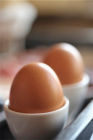 simsearch:659-01850865,k - Two eggs in egg cups Stock Photo - Premium Royalty-Free, Code: 659-06188458