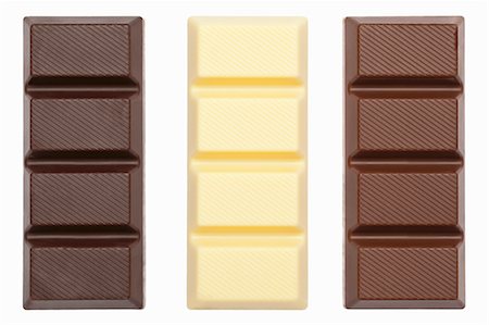 Bars of chocolate: dark, white and milk Foto de stock - Sin royalties Premium, Código: 659-06188453